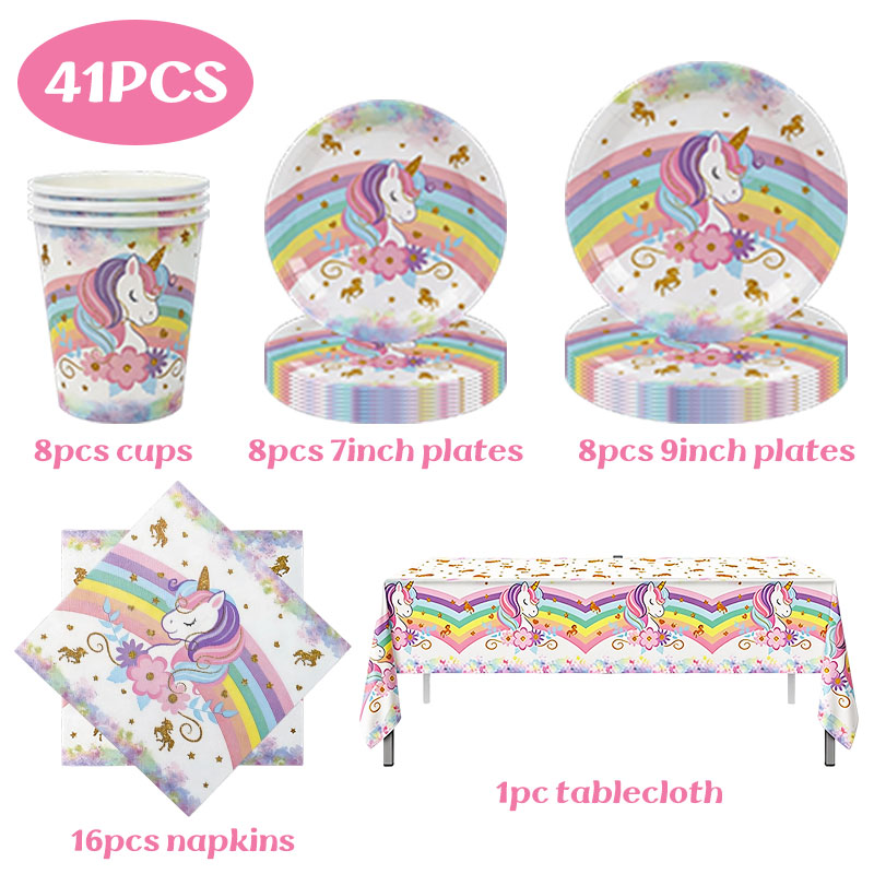 Unicorn Theme Birthday Decorat - Table Cloth Disposable ulasan dan harga