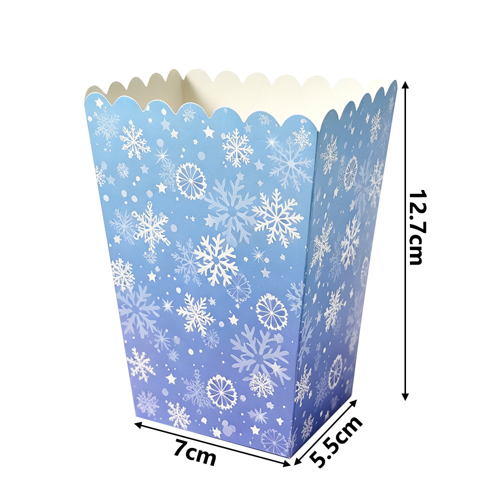 10-50pcs Snowflake Popcorn Box - Event Party Box ulasan dan harga