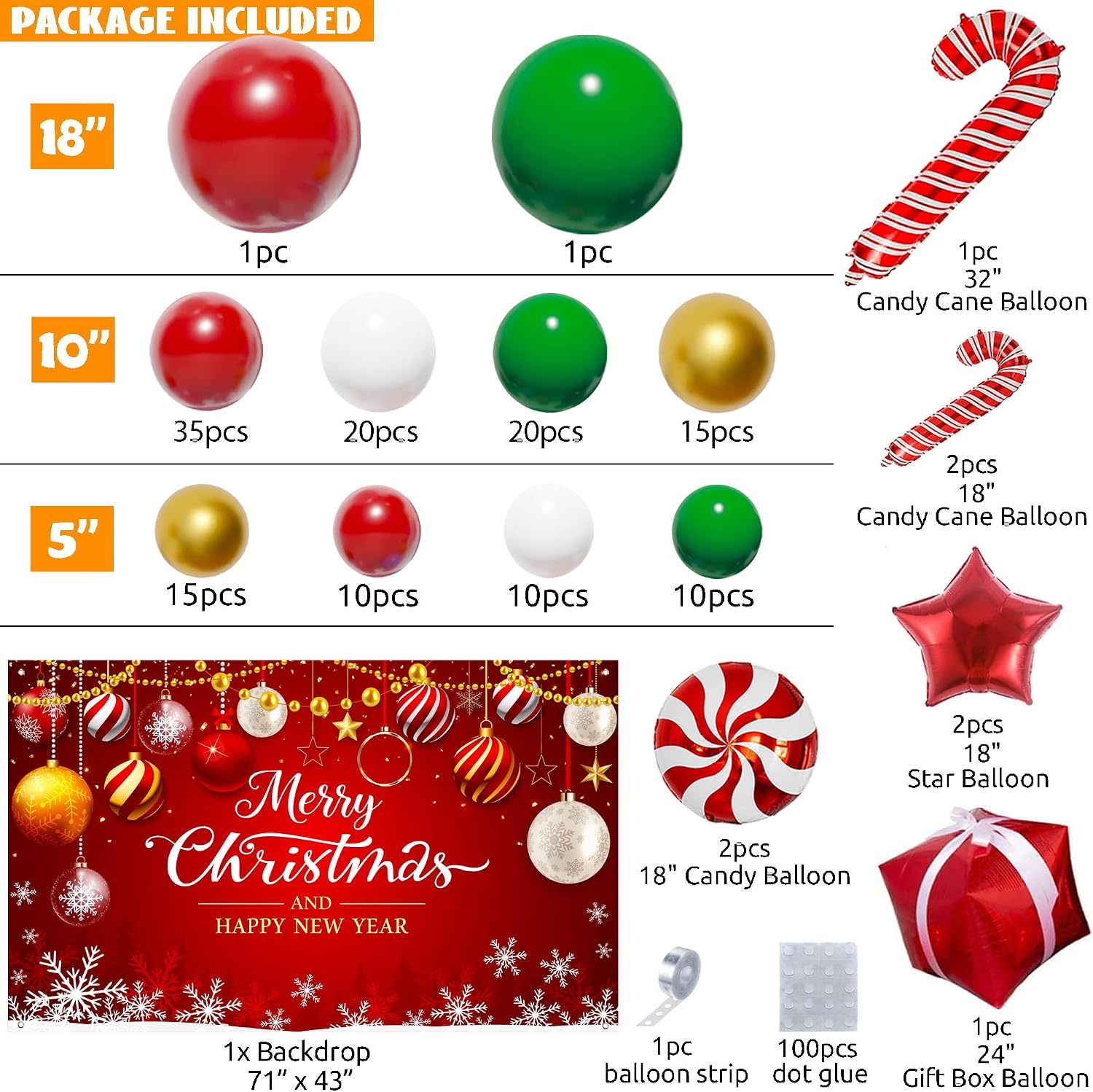 Christmas Balloon Arch Kit, 16 - Balloon Arch Kit ulasan dan harga