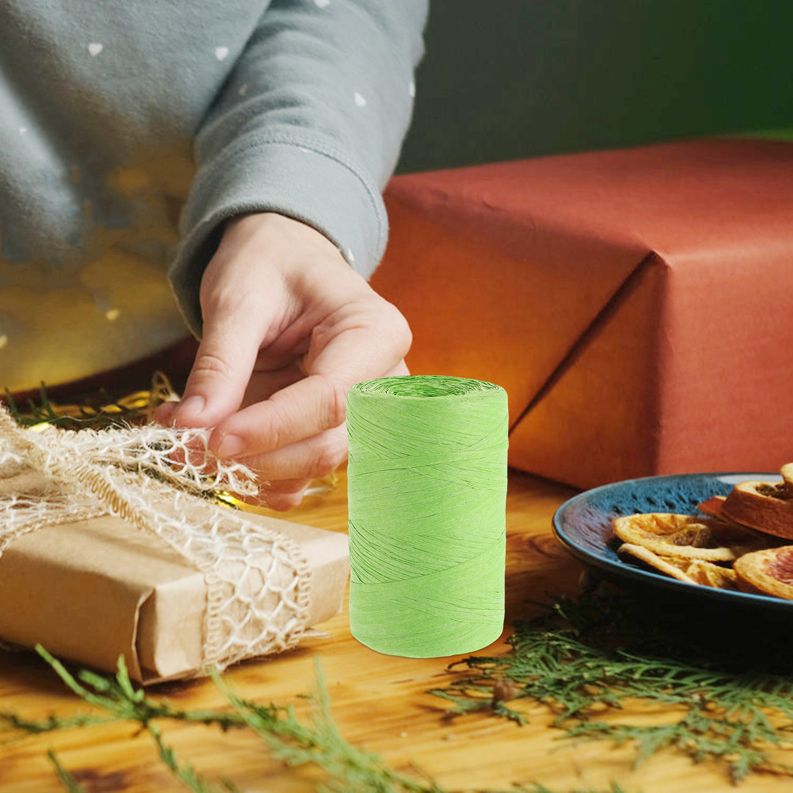 Raffia Paper String Colored Pa - Papercraft Supply Ribbon ulasan dan harga