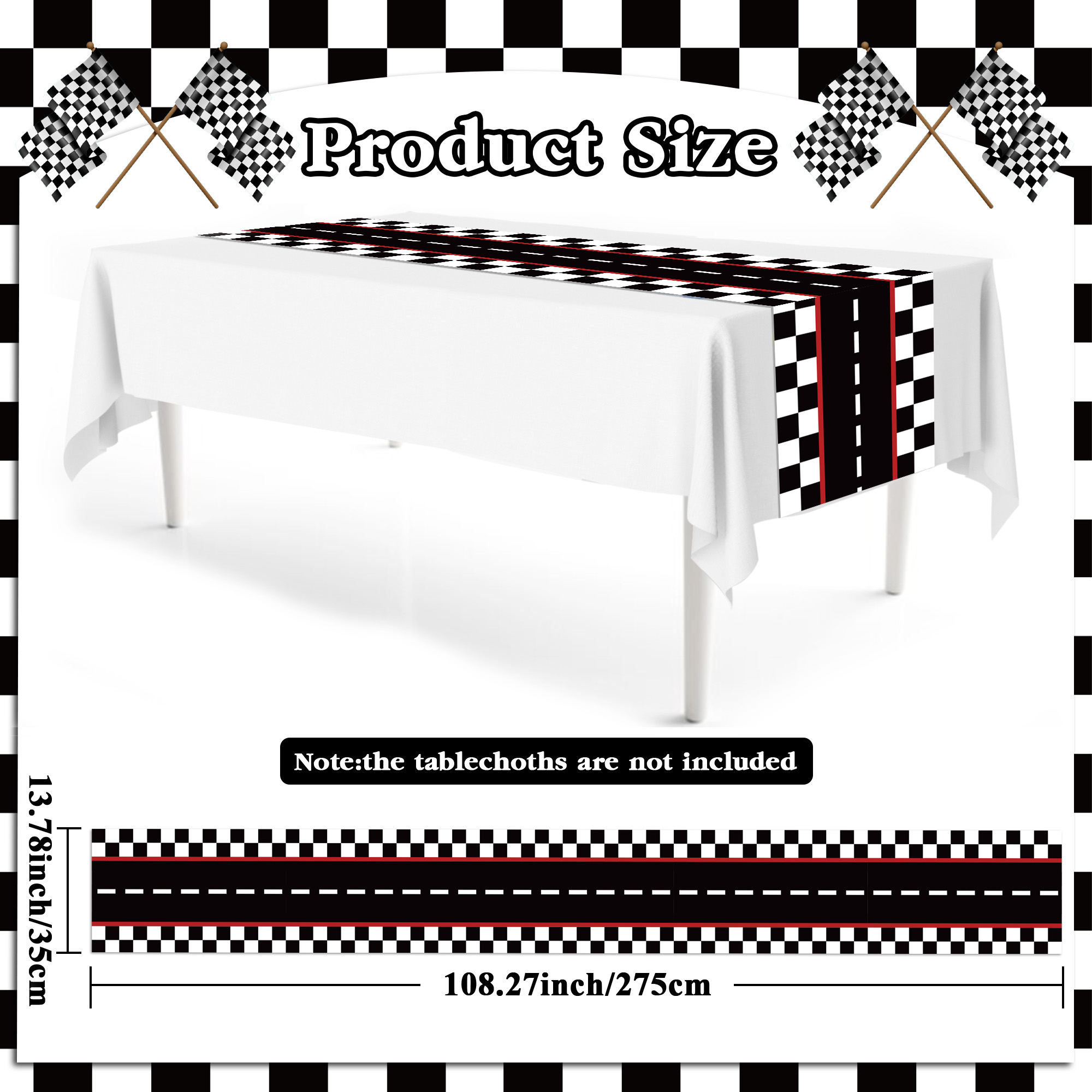 1/3/6Pcs Racing Donuts Jungle  - Table Cloth Disposable ulasan dan harga