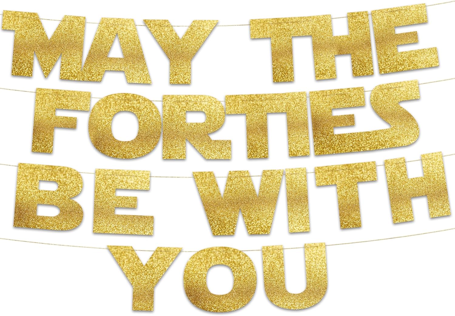 May The Forties Be With You Ba - Party Banner Gold ulasan dan harga
