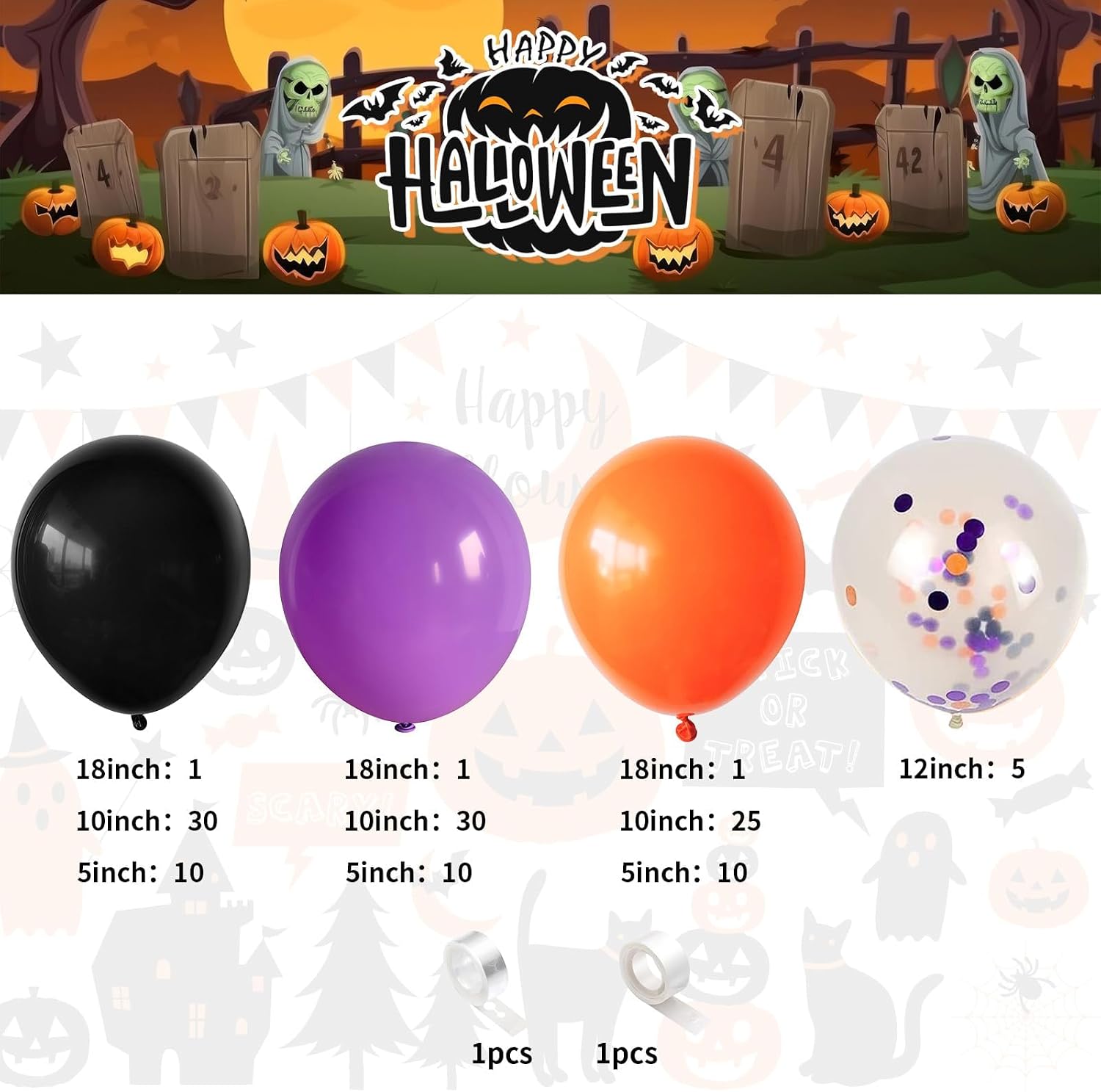 Jobkoo Halloween Balloon Arch  - Balloon Arch Kit ulasan dan harga