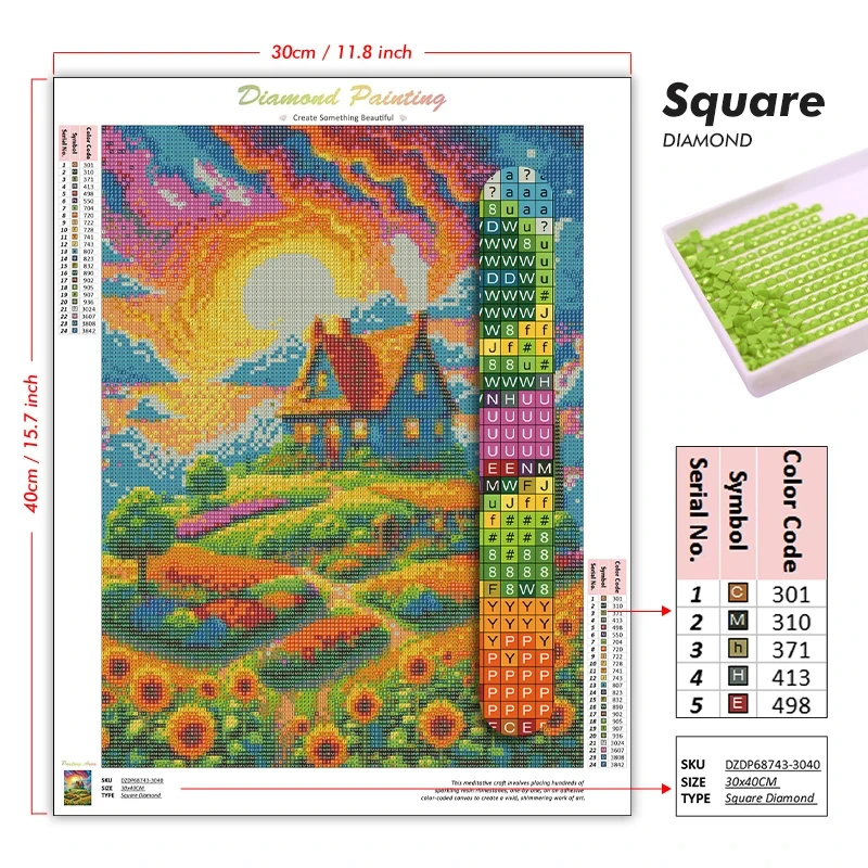 Diamond Painting Flower Field  - Paper Straw Color ulasan dan harga
