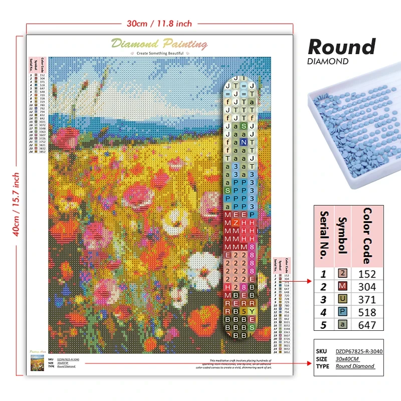 Diamond Painting Flower Field  - Paper Straw Color ulasan dan harga