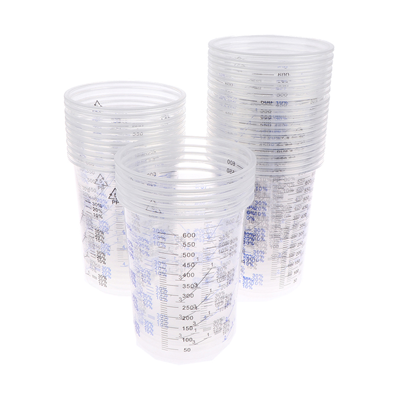 10/50Pcs Paint Mixing Calibrat - Plastic Cup 50Pcs ulasan dan harga