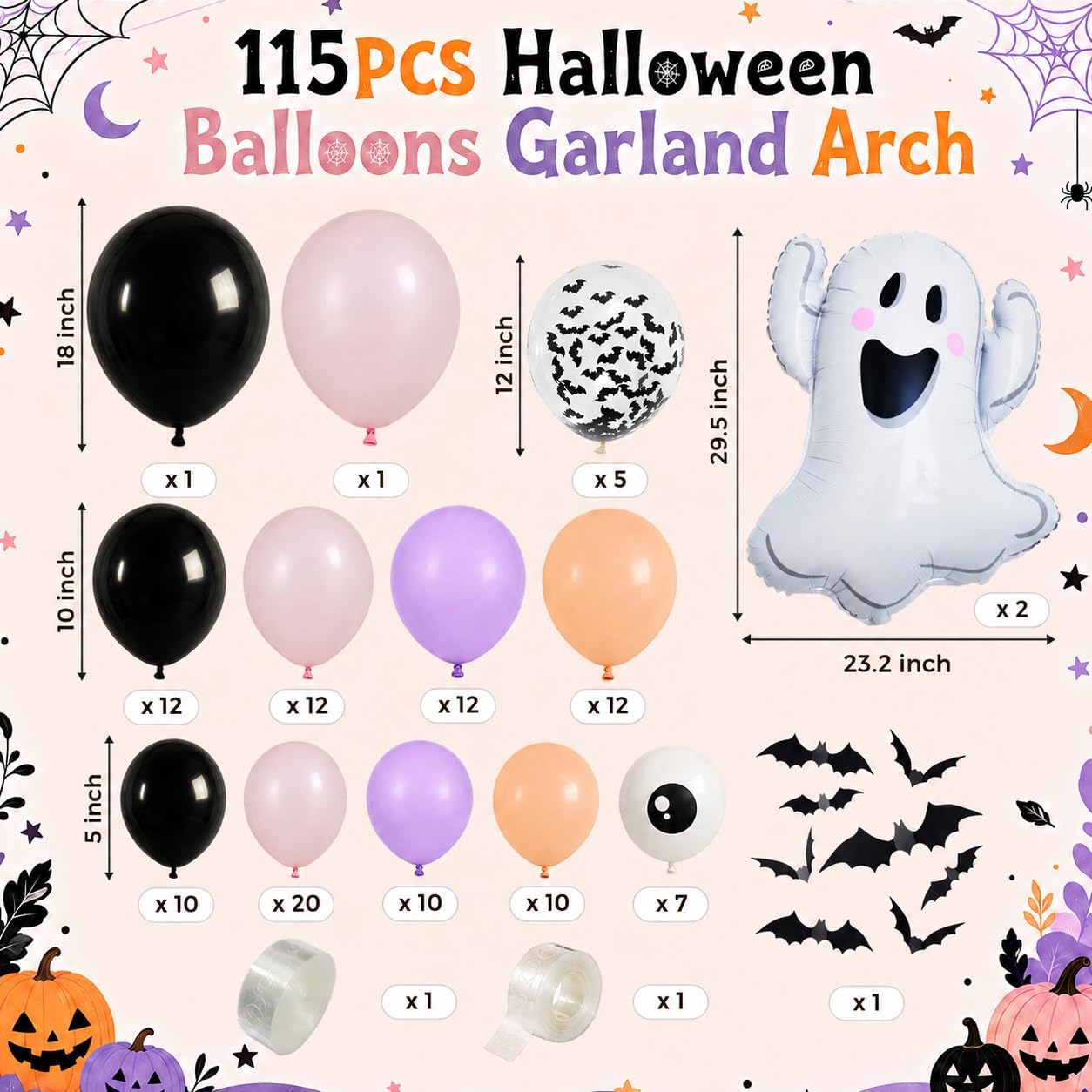 Halloween Balloons Garland Arc - Balloon Arch Kit ulasan dan harga