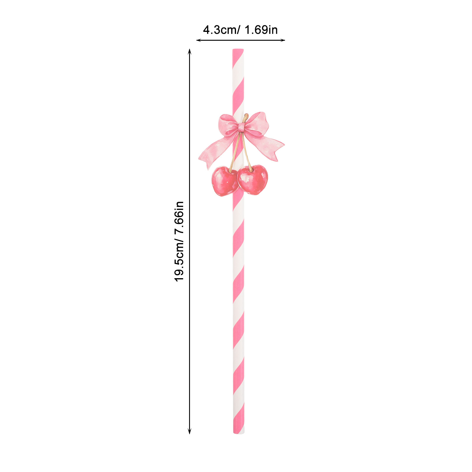 50Pcs Cherry Themed Paper Stra - Paper Straw Color ulasan dan harga