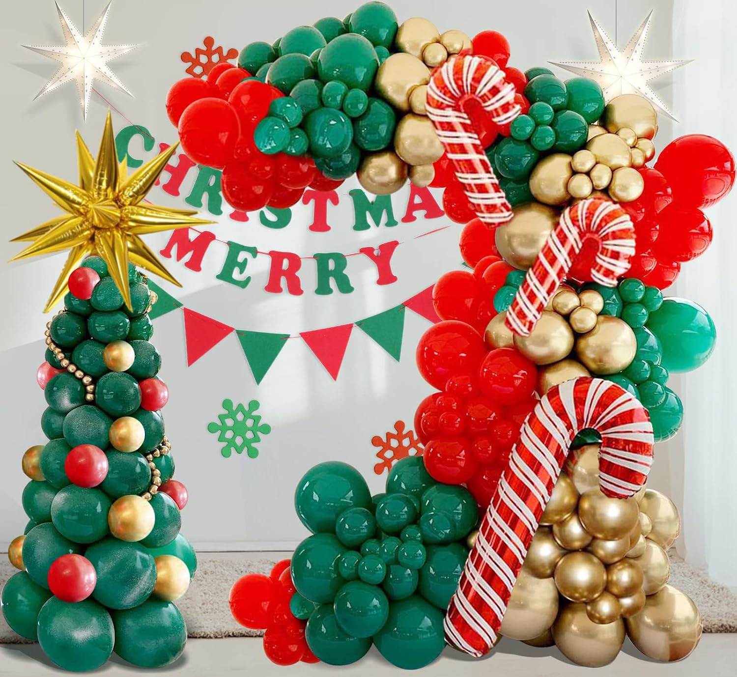 Christmas Balloons Garland Arc - Balloon Arch Kit ulasan dan harga