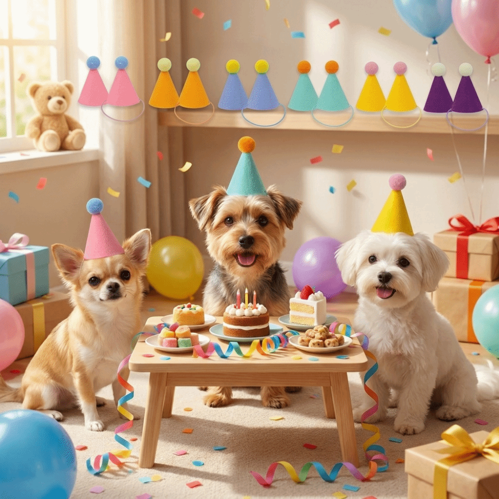 6/12/24Pcs Cute Pet Party Hat  - Party Hat Cone ulasan dan harga