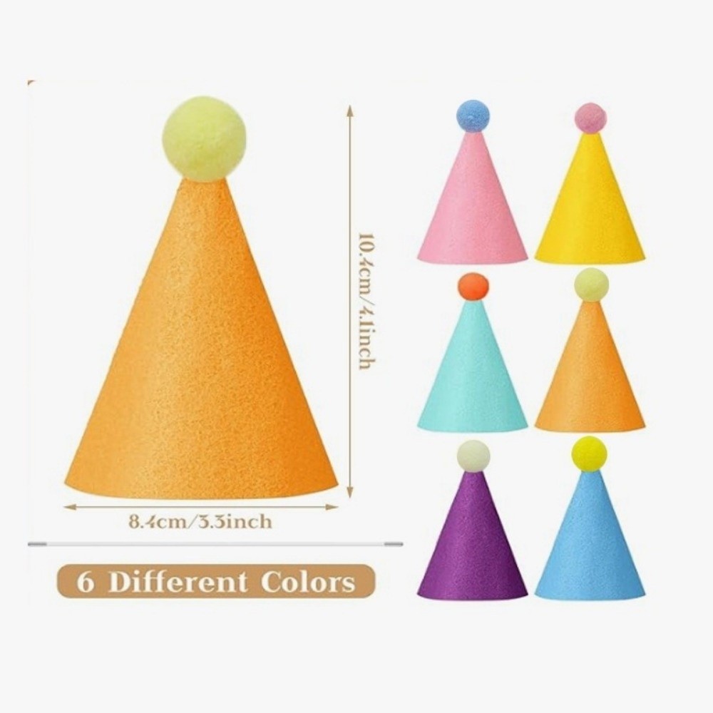 6/12/24Pcs Cute Pet Party Hat  - Party Hat Cone ulasan dan harga